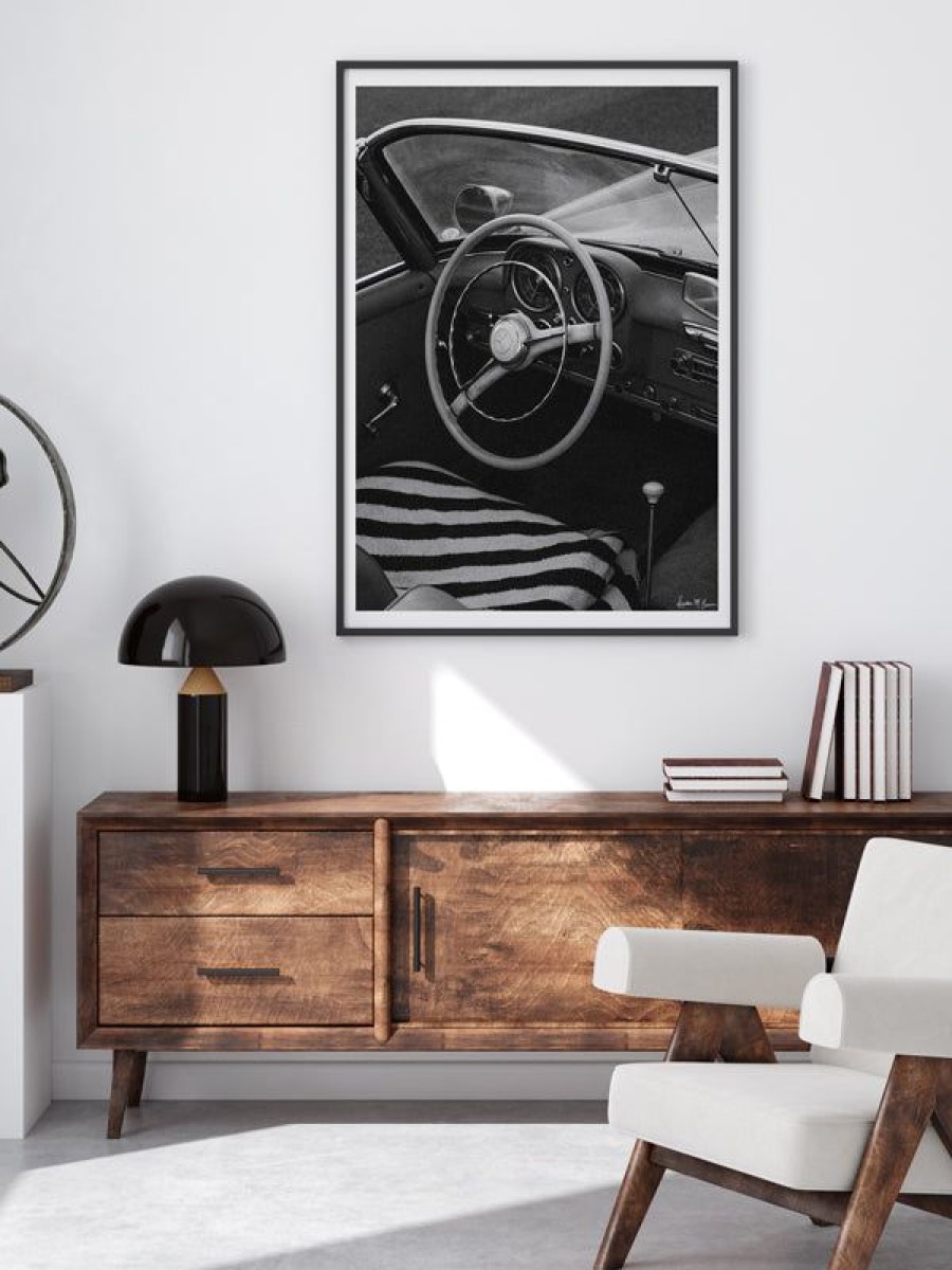 Art The Sunset | Beach Benz 190Sl - Black & White