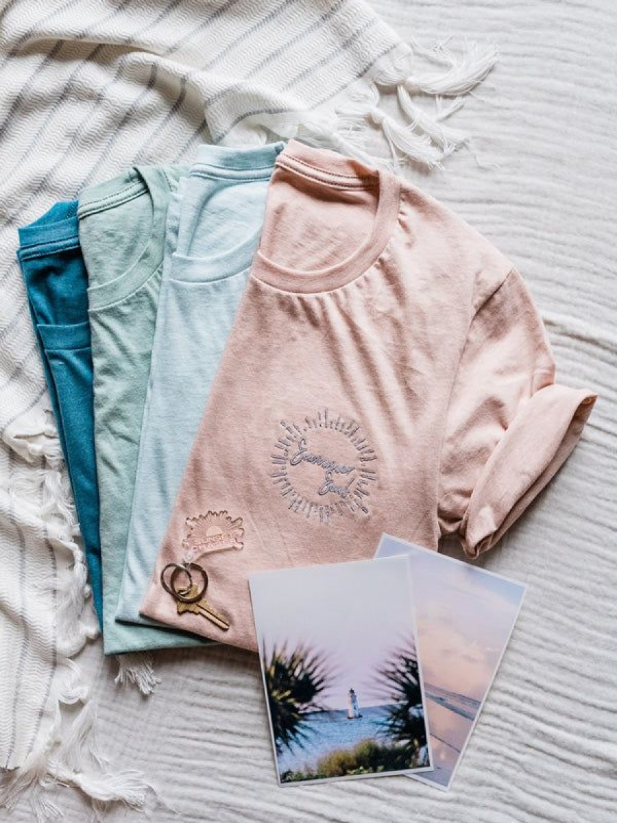 Art The Sunset | Summer Soul Embroidered Tee - Sunset