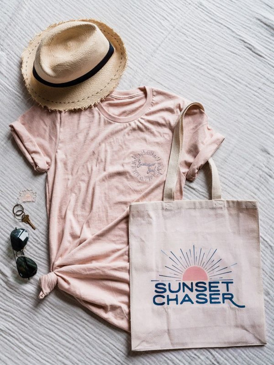 Art The Sunset | Summer Soul Embroidered Tee - Sunset