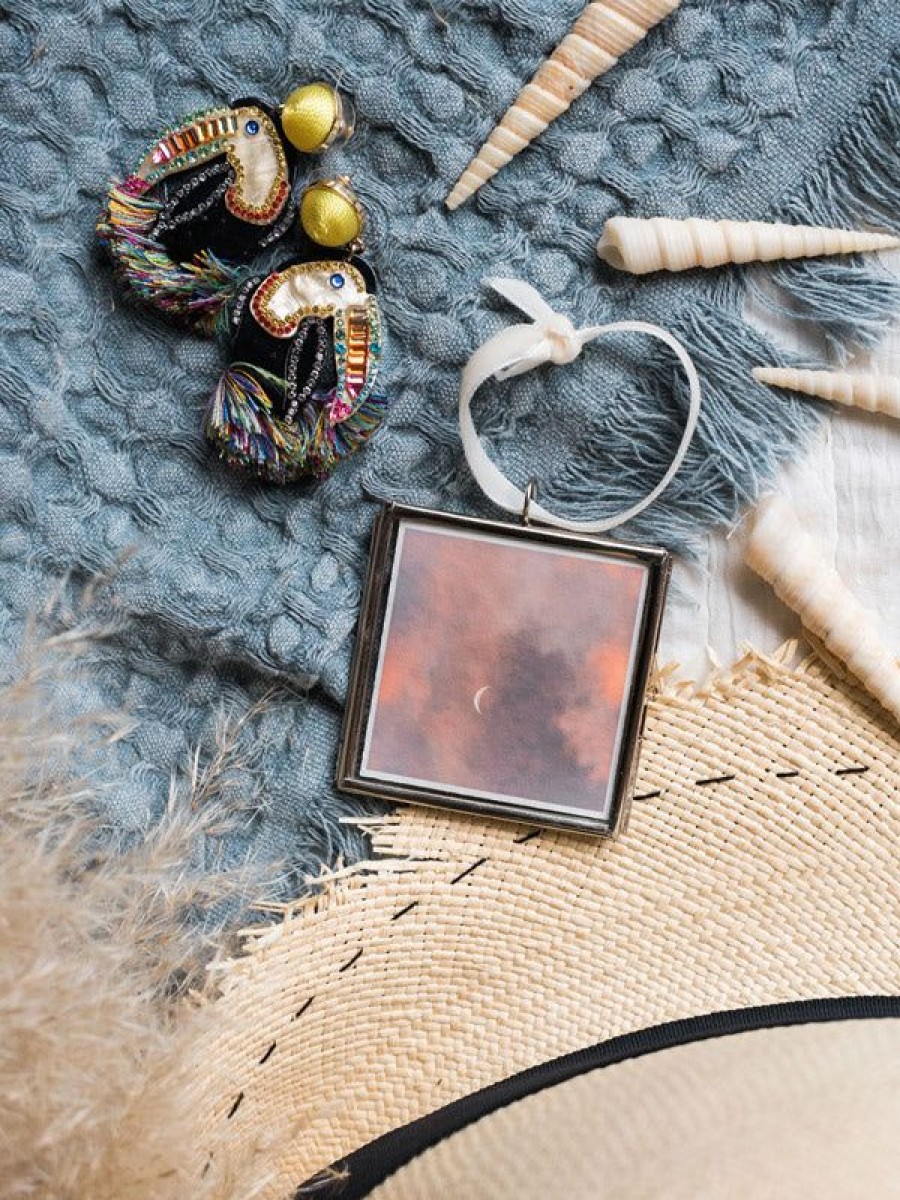 Art The Sunset | To The Moon And Back - Glass Locket Photo Ornament