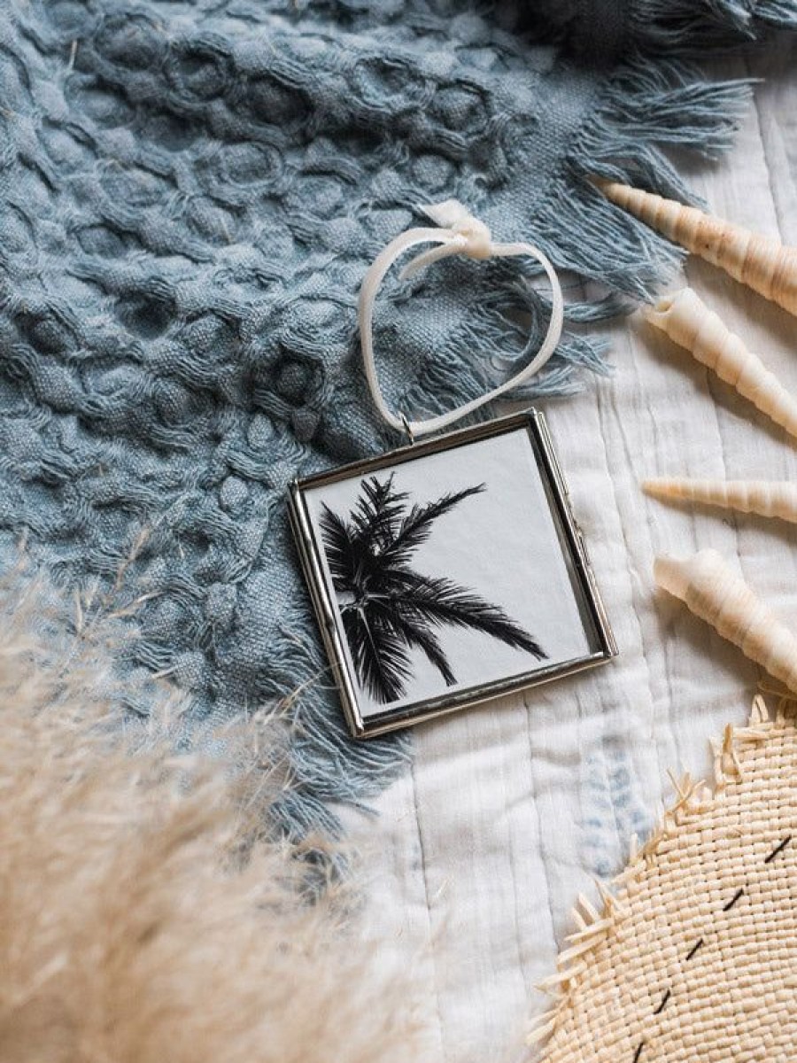 Art The Sunset | Find Me Under The Palms - Glass Locket Photo Ornament