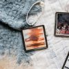 Art The Sunset | Rose Gold Rain - Glass Locket Photo Ornament